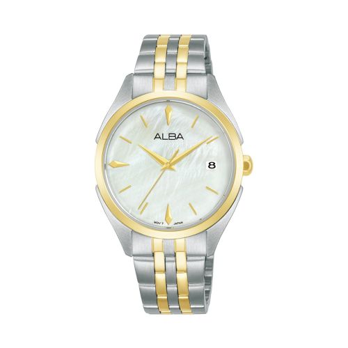 ساعة يد ألبا حريمي فاشون سوار استانلس ستيل مينا لون أبيض AG8P36X1