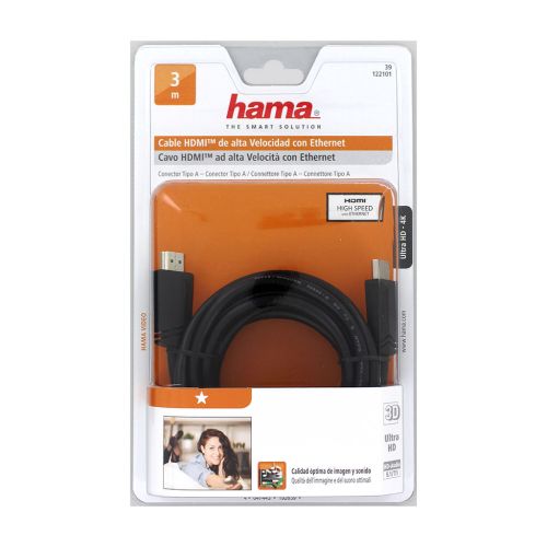 كابل هاما ‏High Speed HDMI™ موصل إلى موصل إيثرنت 3متر أسود HAMA122101