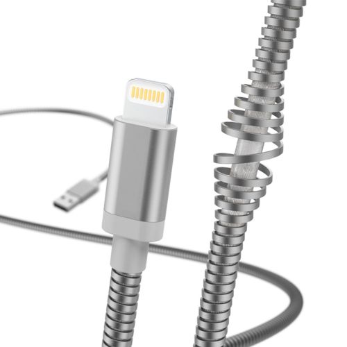 كابل هاما ‏Lightning Metal Charging/Data بطول 1.5متر سيلفر HAMA183340