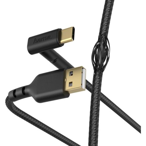 كابل هاما Stand Charging/Data USB-A - USB-C بطول 1.5متر أسود HAMA187213