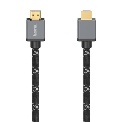 كابل هاما ‏Ultra High Speed HDMI™ موصل إلى موصل معدني 1متر أسود x رمادي HAMA205238