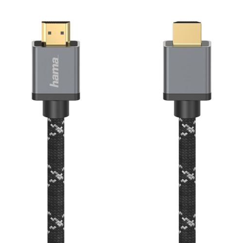 كابل هاما ‏Ultra High Speed HDMI™ موصل إلى موصل معدني 2متر أسود x رمادي HAMA205239