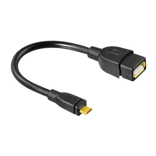 كابل هاما ‏USB 2.0 OTG Adapter Micro Plug - A Socket بطول 0.15متر أسود HAMA78426