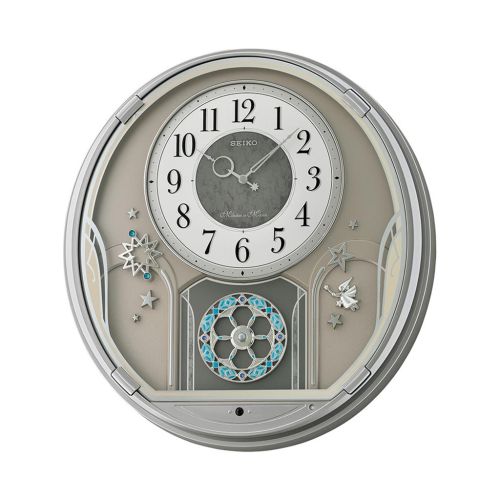 ساعة حائط سيكو برواز بلاستيك مزودة بمستشعر إضاءة QXM375S