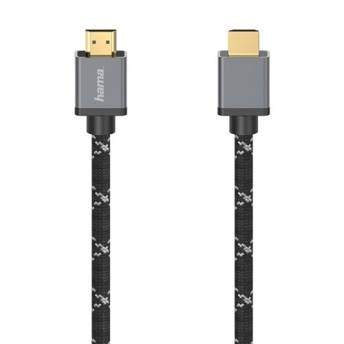 كابل هاما ‏Ultra High Speed HDMI™ موصل إلى موصل معدني 3متر أسود x رمادي HAMA205240