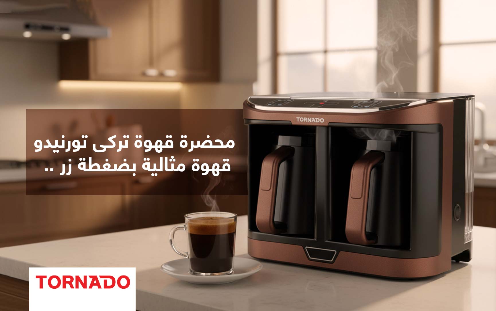 محضرة قهوة تركي تورنيدو: مميزات ذكية لتحضير قهوة تركي مثالية بضغطة زر